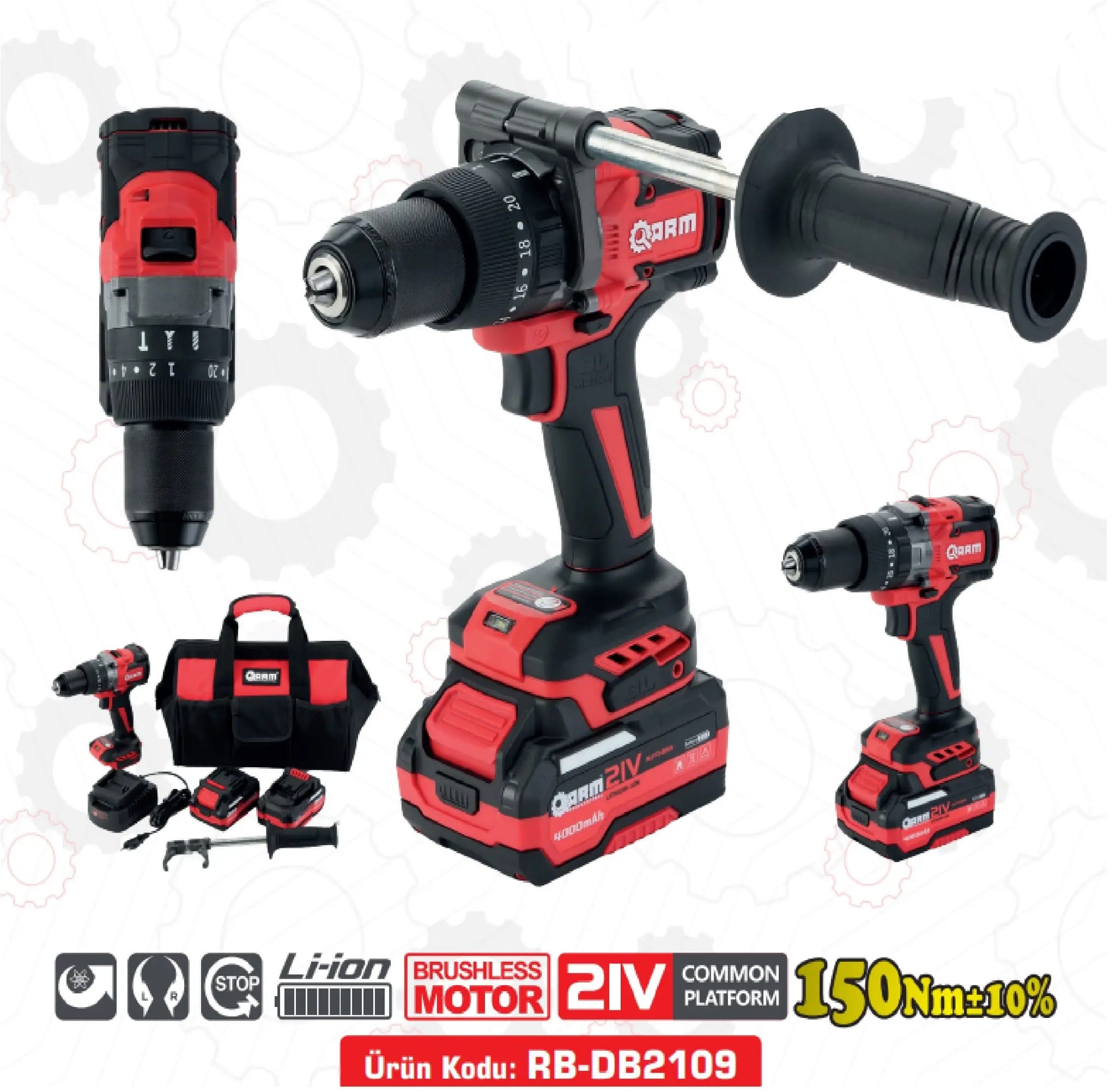 ARM 21V 150NM DARBELİ VİDALAMA RB-DB2109