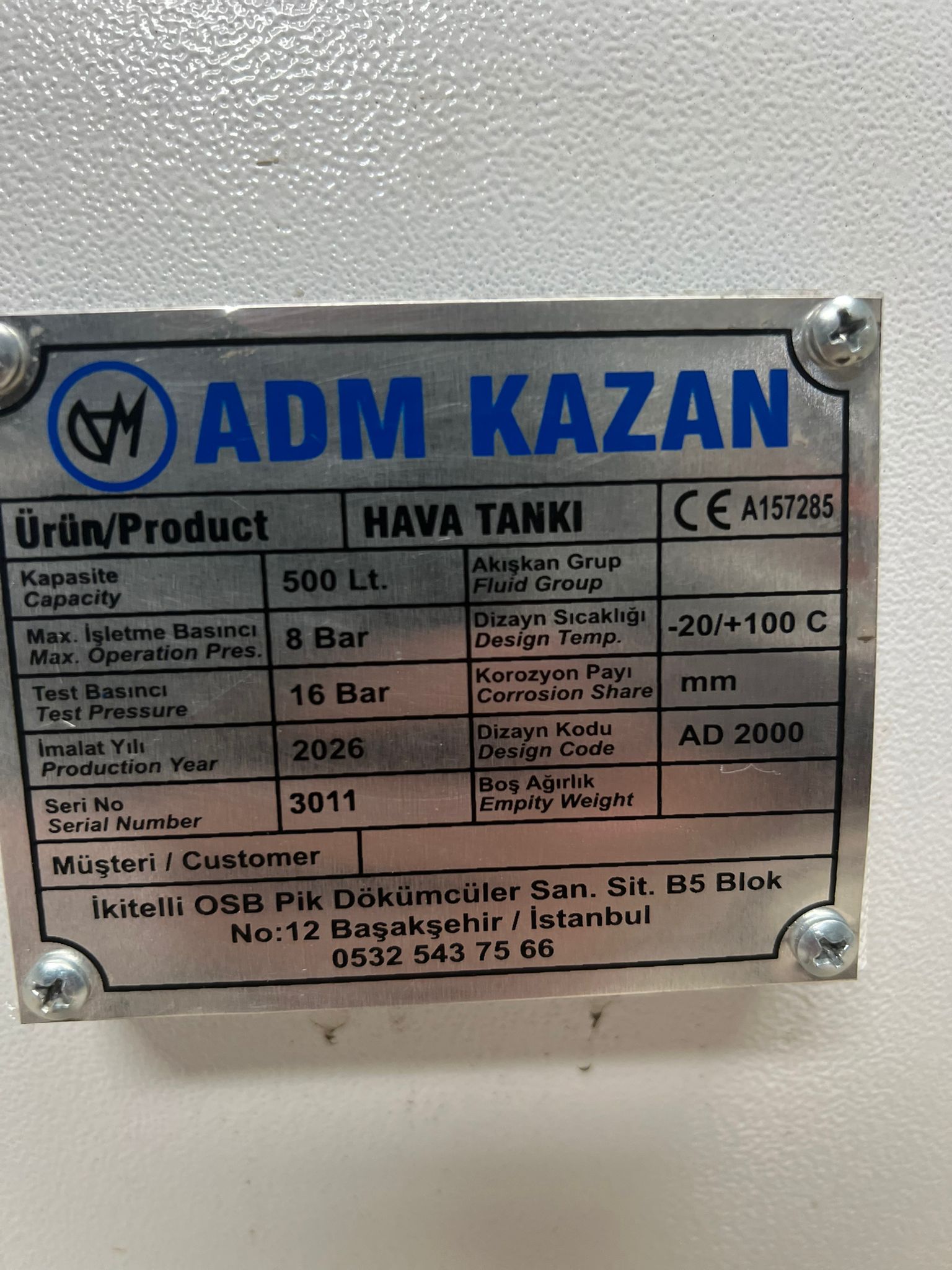 500 LİTRE 16 BAR VİDALI HAVA KOMPRESÖRÜ İNVERTER