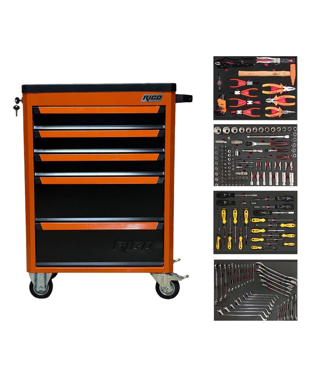 RİCO 185 PARÇA DOLU TAKIM ARABASI 5 ÇEKMECELİ