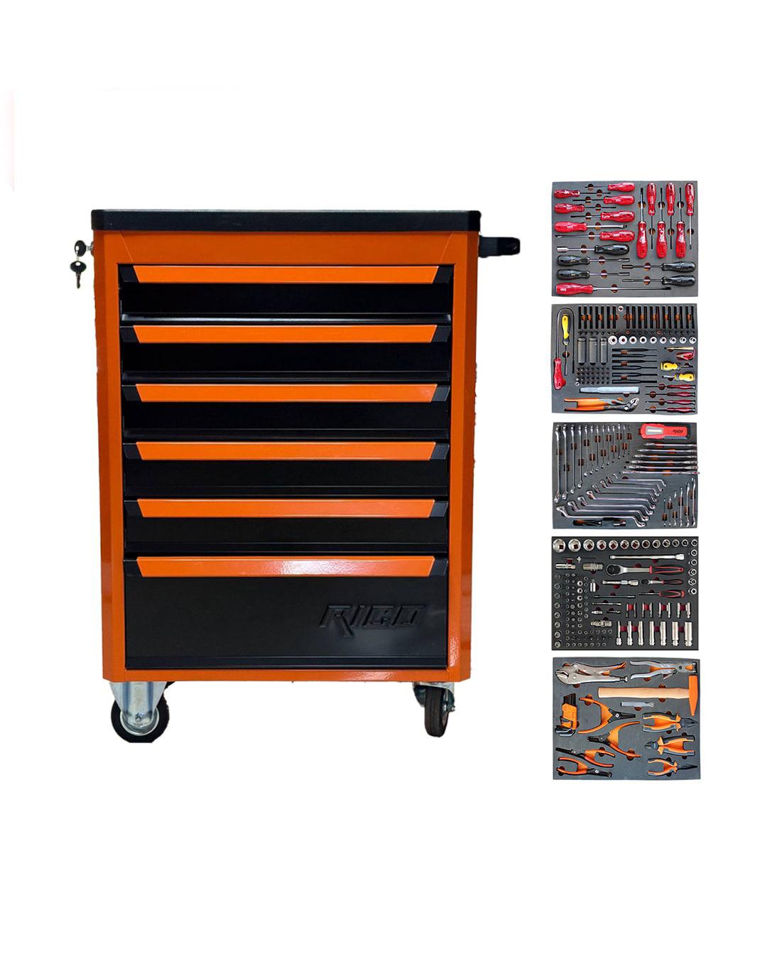 RİCO 285 PARÇA DOLU TAKIM ARABASI 6 ÇEKMECE