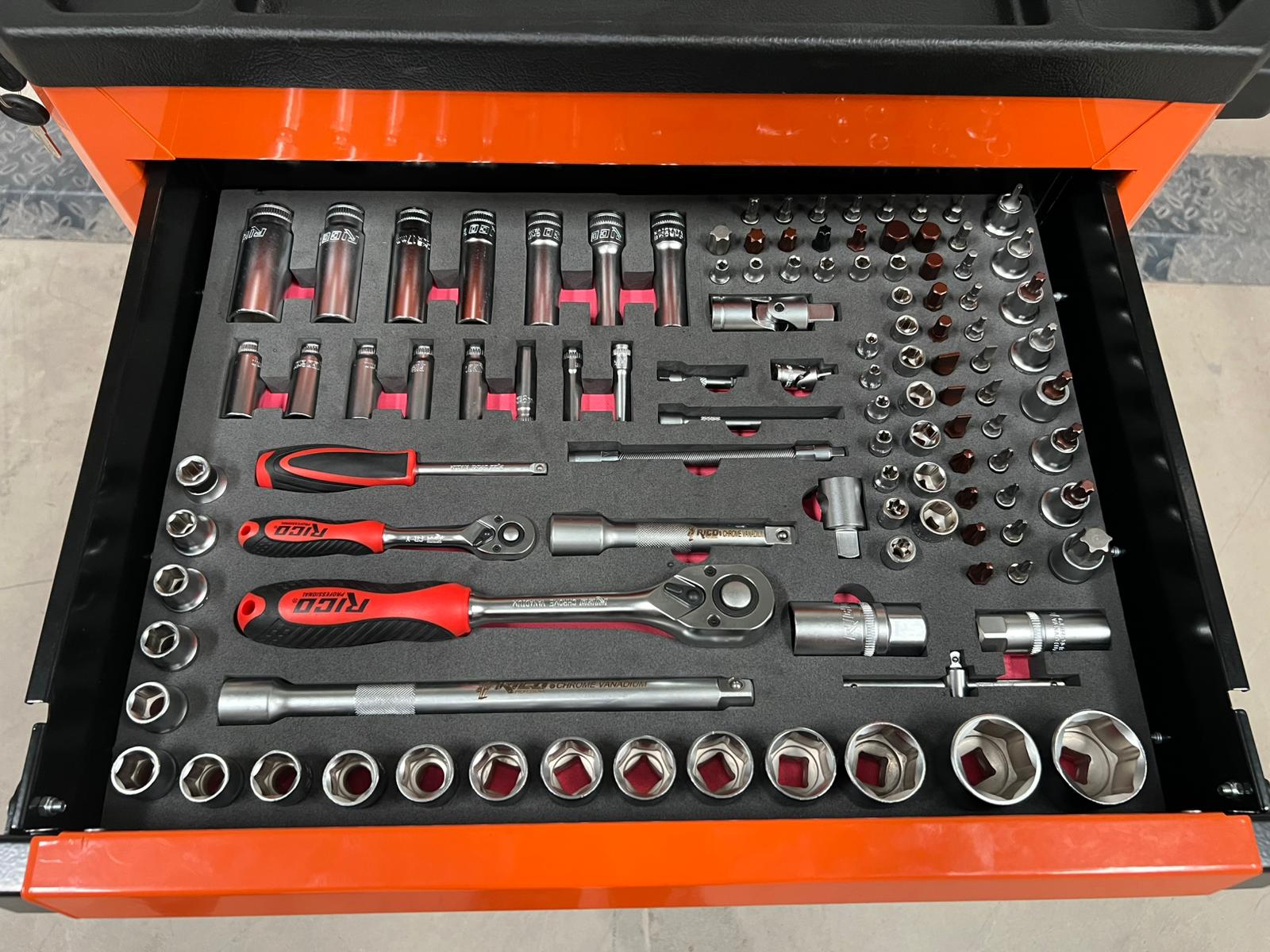 RİCO 285 PARÇA DOLU TAKIM ARABASI 6 ÇEKMECE