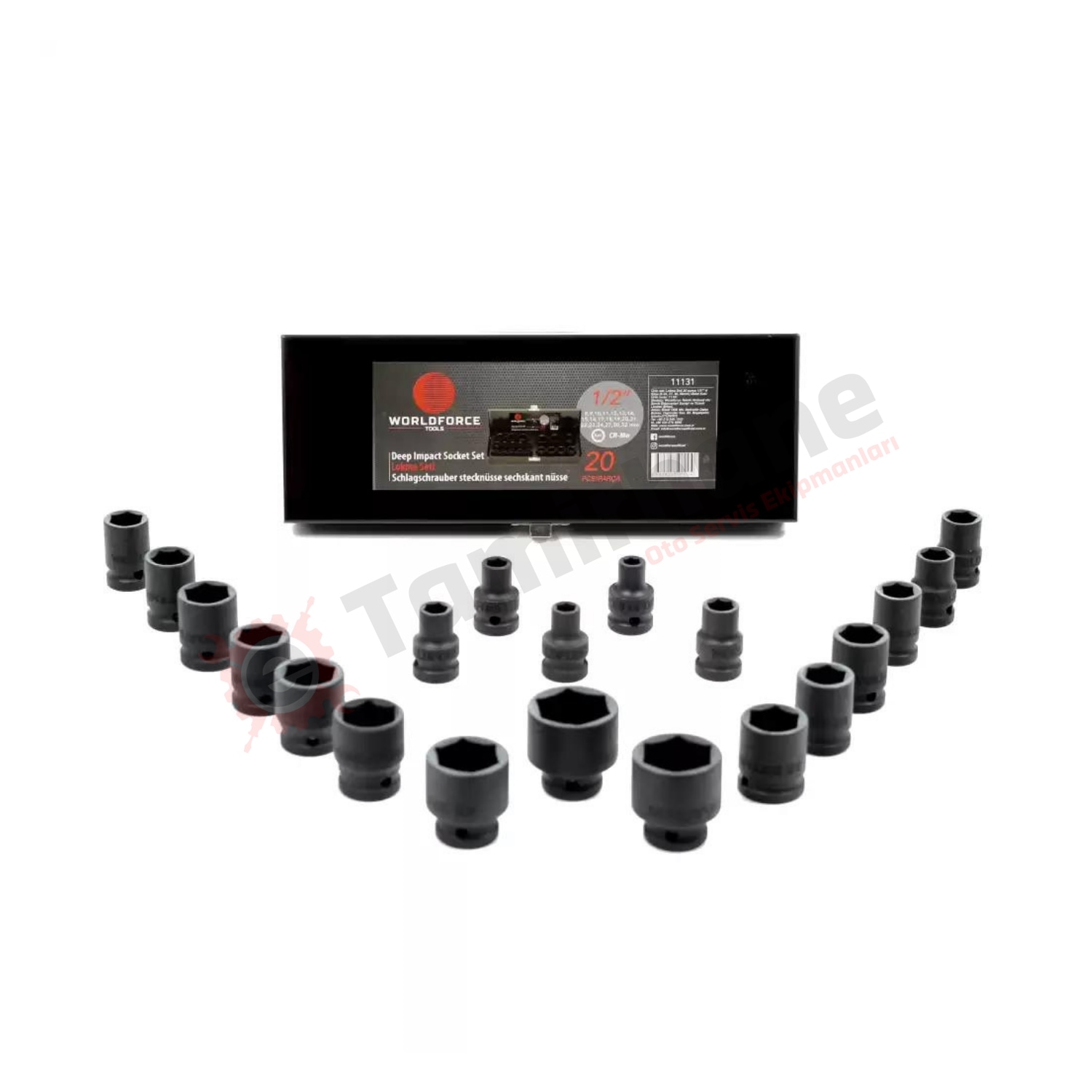 Lokma Seti 1/2'' 20 Parça 6 Köşe Metal Kutu