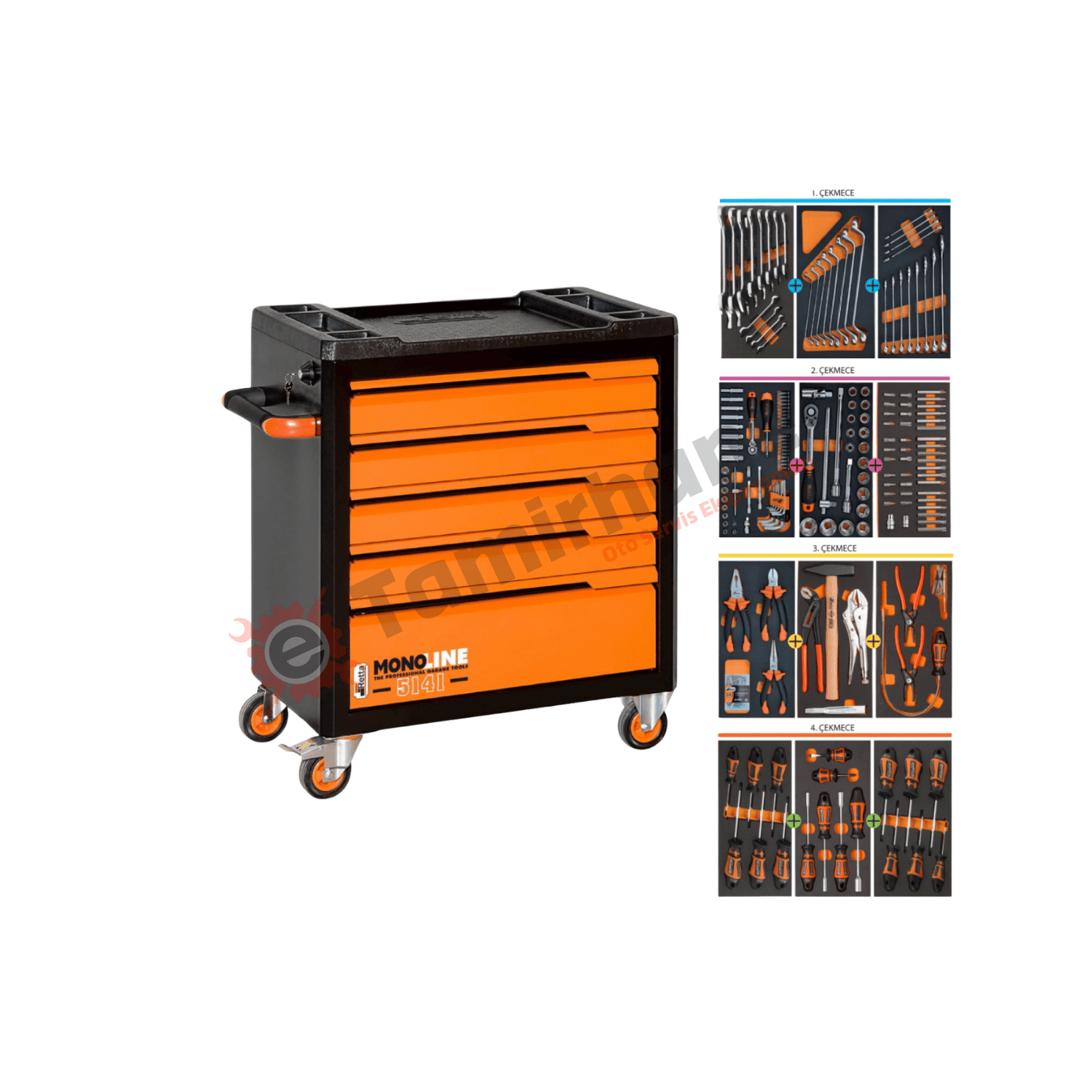 Retta 5 Çekmeceli Takım Arabası 184 Parça